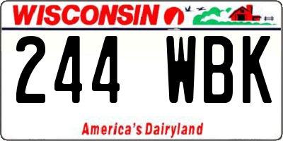 WI license plate 244WBK