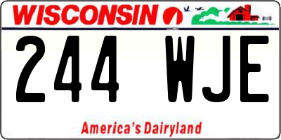 WI license plate 244WJE