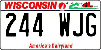WI license plate 244WJG