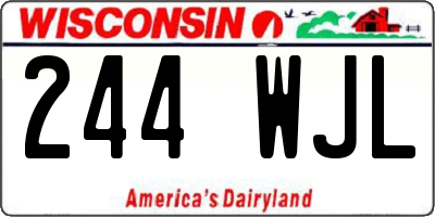 WI license plate 244WJL