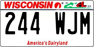 WI license plate 244WJM