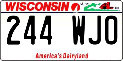 WI license plate 244WJO