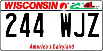 WI license plate 244WJZ