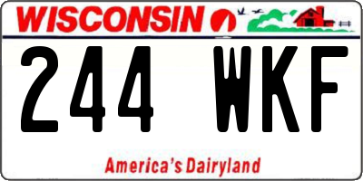 WI license plate 244WKF