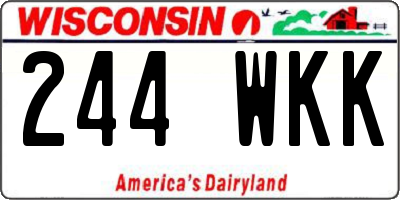WI license plate 244WKK