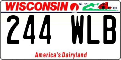 WI license plate 244WLB
