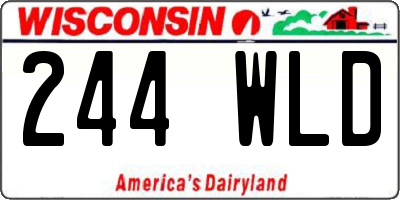 WI license plate 244WLD