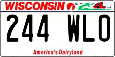 WI license plate 244WLO