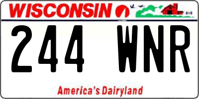 WI license plate 244WNR