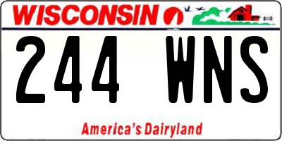 WI license plate 244WNS