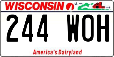 WI license plate 244WOH
