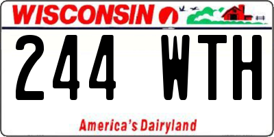 WI license plate 244WTH