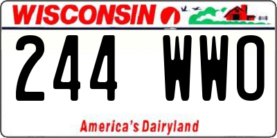 WI license plate 244WWO
