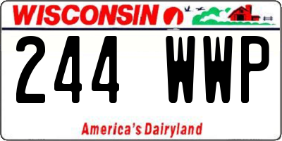 WI license plate 244WWP