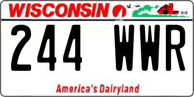 WI license plate 244WWR