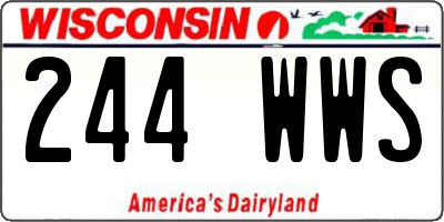 WI license plate 244WWS