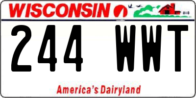 WI license plate 244WWT