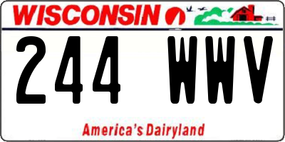 WI license plate 244WWV