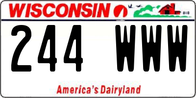 WI license plate 244WWW