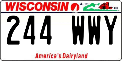 WI license plate 244WWY