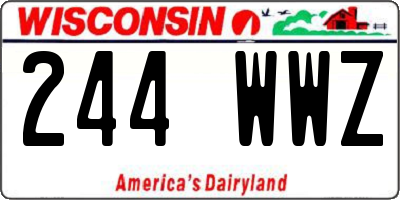WI license plate 244WWZ