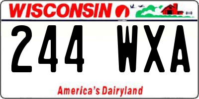 WI license plate 244WXA