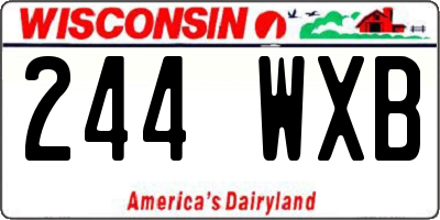 WI license plate 244WXB