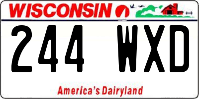 WI license plate 244WXD