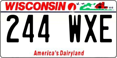 WI license plate 244WXE