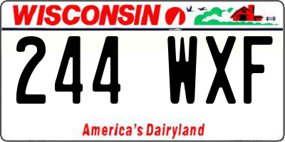 WI license plate 244WXF