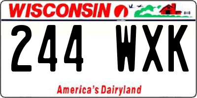 WI license plate 244WXK