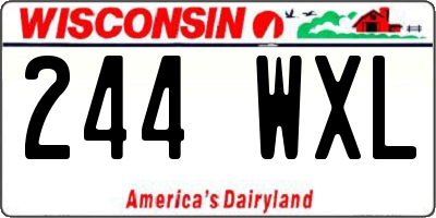 WI license plate 244WXL