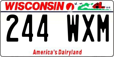 WI license plate 244WXM