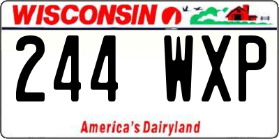 WI license plate 244WXP