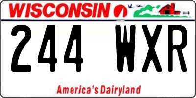 WI license plate 244WXR