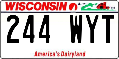 WI license plate 244WYT