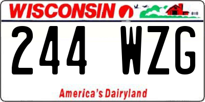 WI license plate 244WZG