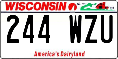 WI license plate 244WZU