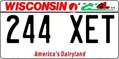 WI license plate 244XET