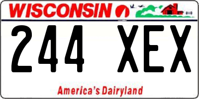 WI license plate 244XEX
