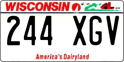 WI license plate 244XGV