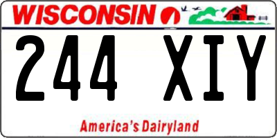 WI license plate 244XIY