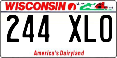 WI license plate 244XLO