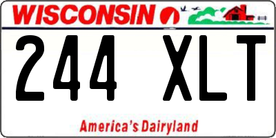 WI license plate 244XLT