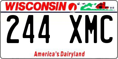 WI license plate 244XMC