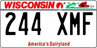 WI license plate 244XMF
