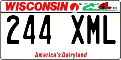 WI license plate 244XML