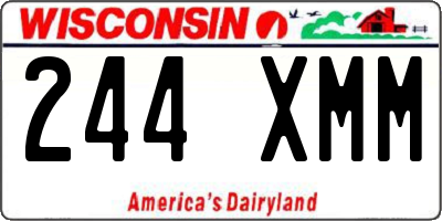 WI license plate 244XMM