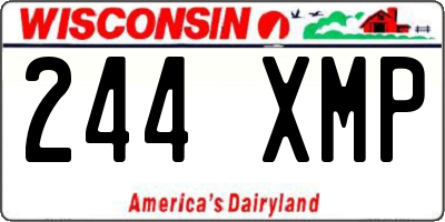 WI license plate 244XMP