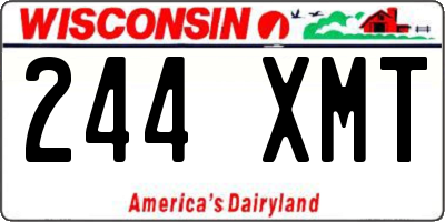 WI license plate 244XMT